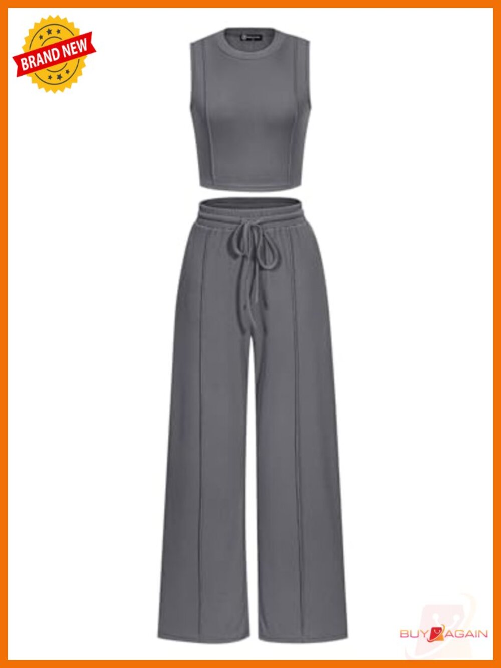 Women's 2 Piece Loungewear Set Crop Tank Top Wide Leg Sweatpants Tracksuit
